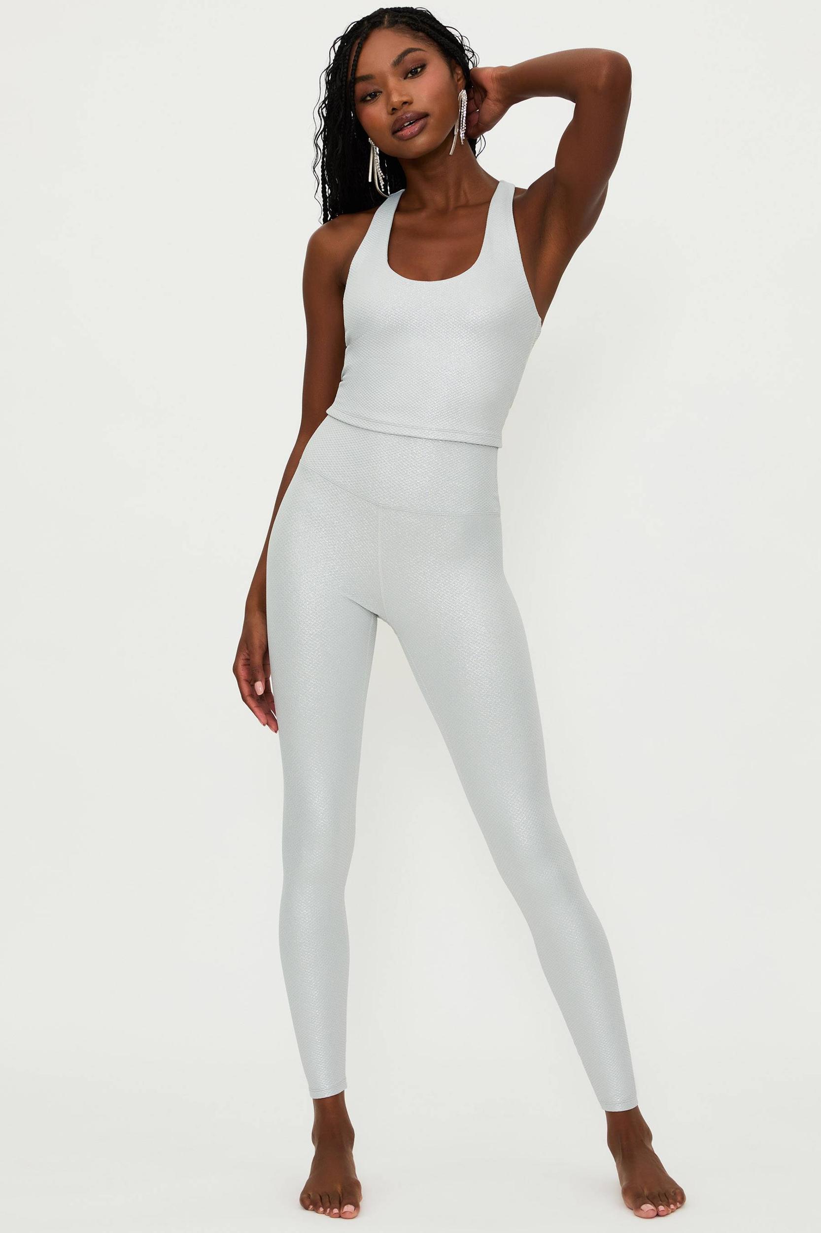 Piper Legging Silver Shine Waffle Product Image
