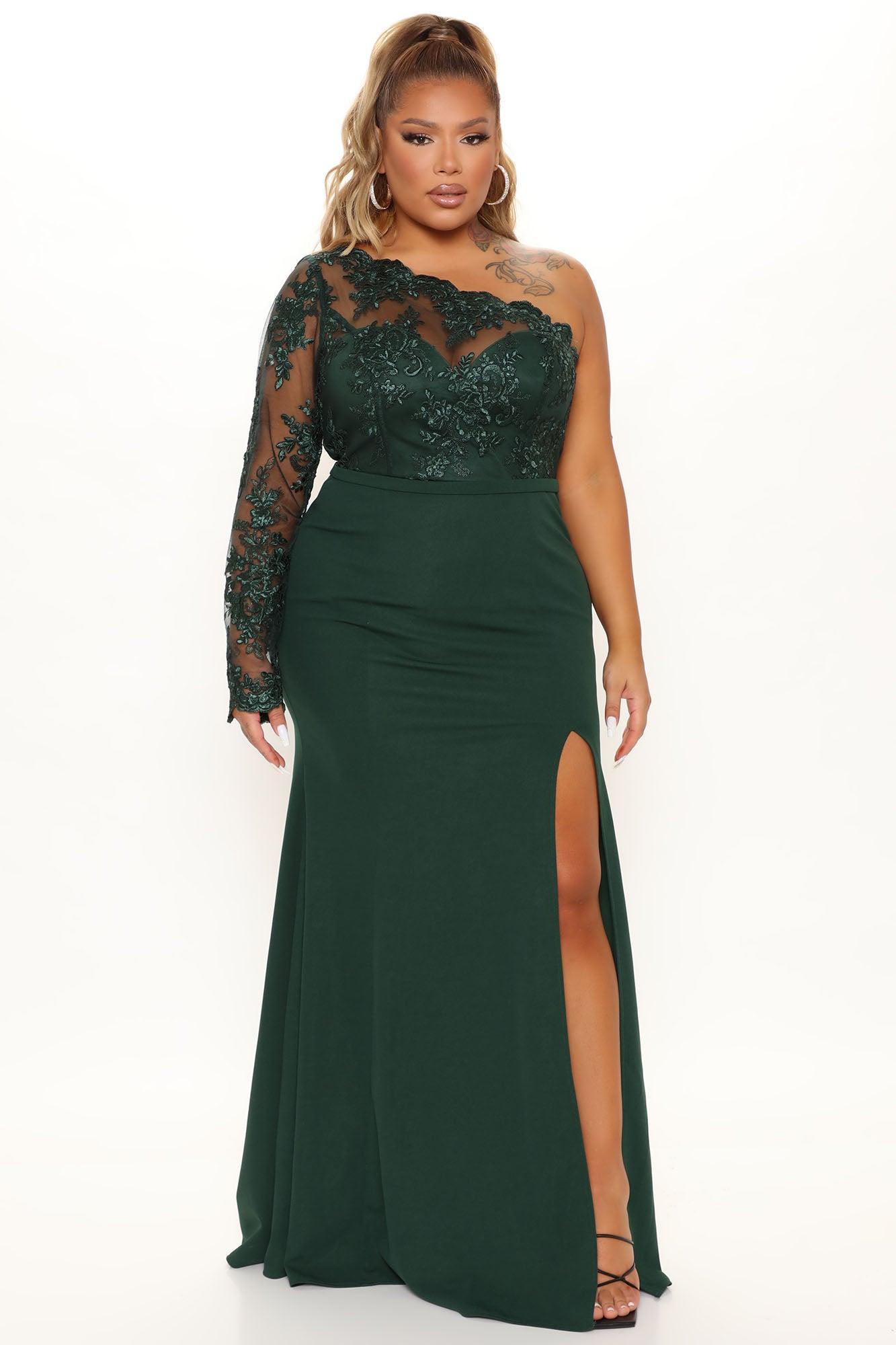 Bonita Lace Maxi Dress - Emerald Product Image