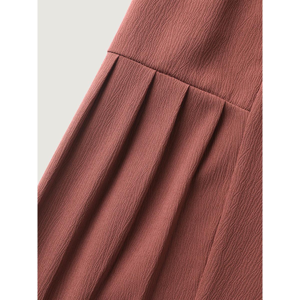 Plus Size Stretchy Pockets Waist-Tie Straight Pants Women Rust Boho Bodycon Mid Rise Vacation Pants BloomChic 28/5X Product Image