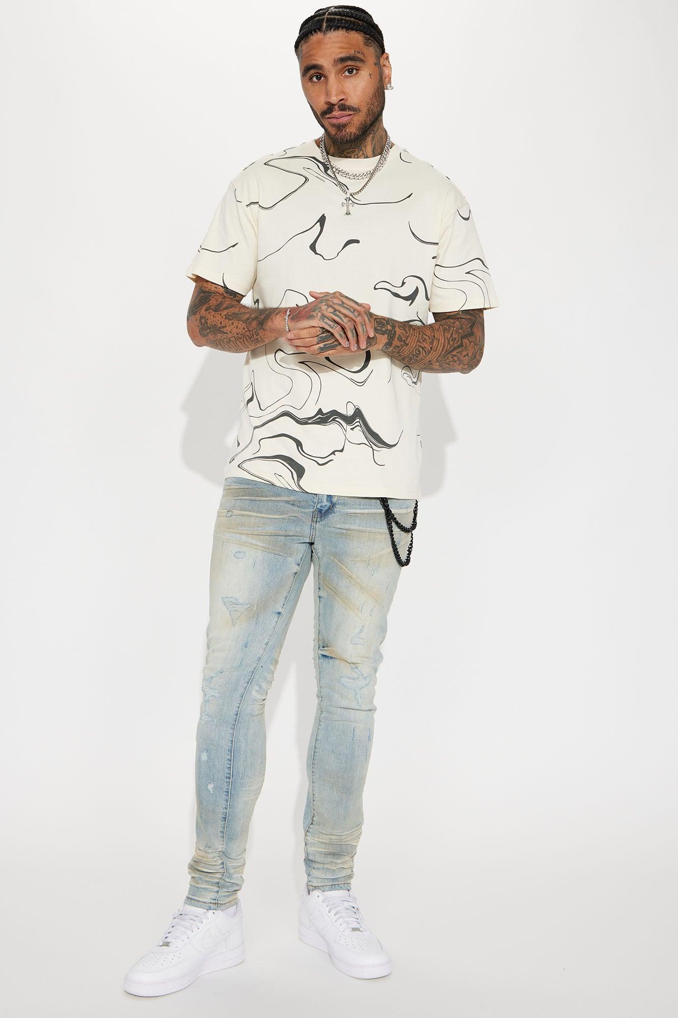 All the Marbles Short Sleeve Tee - Cream/combo Product Image