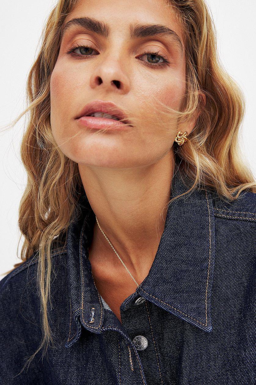 Gold Plated Knot Stud Earrings Product Image