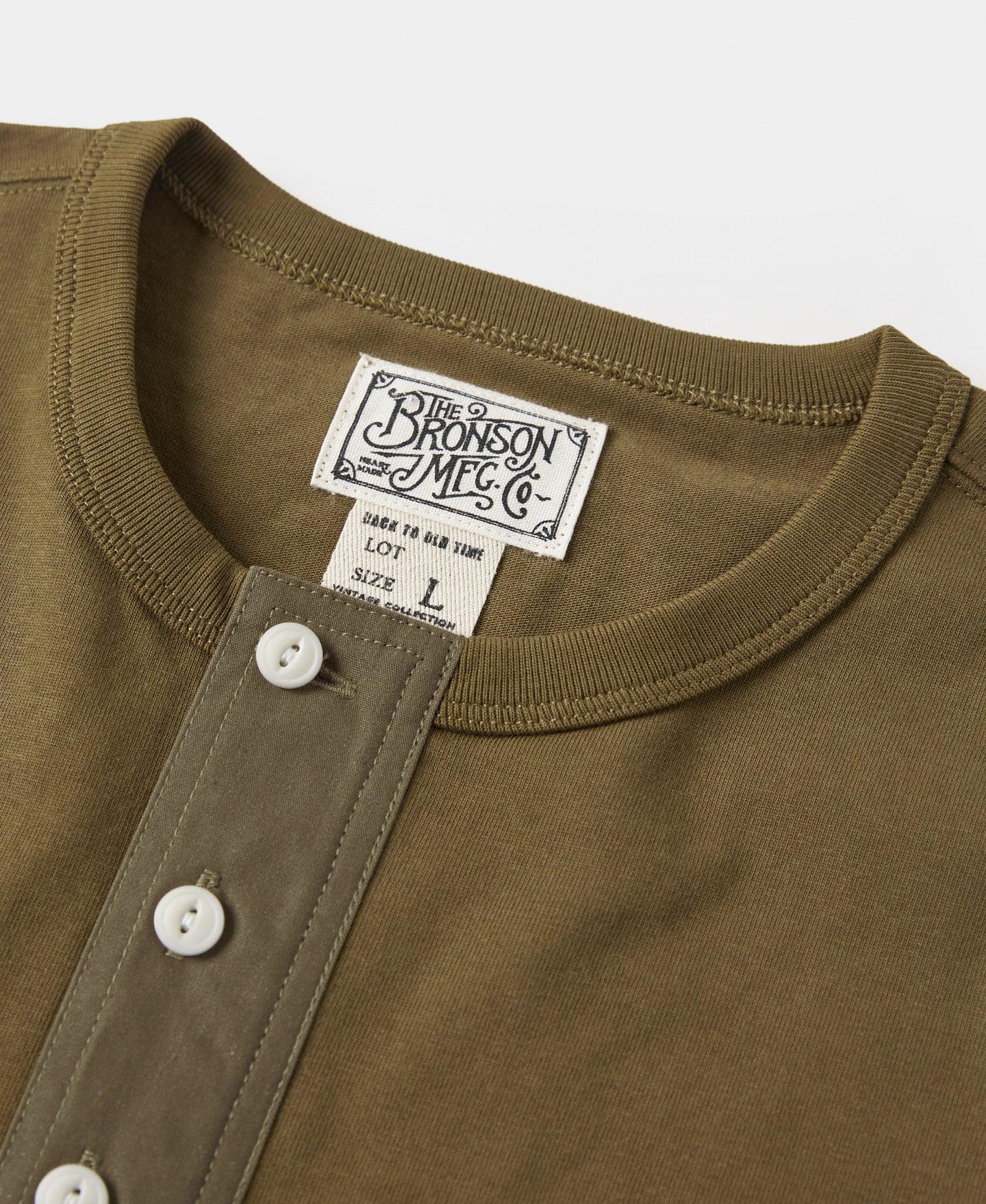 Vintage Short Sleeve Henley T-Shirt - Olive Product Image