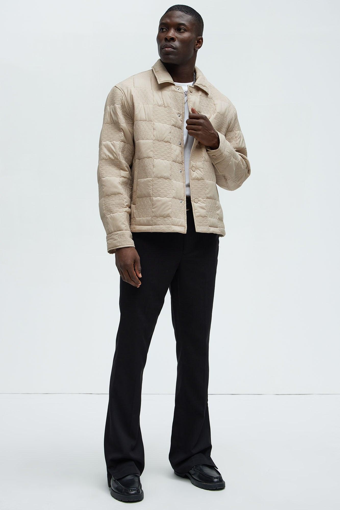 Laurel Checker Quilt Jacket - Tan Product Image