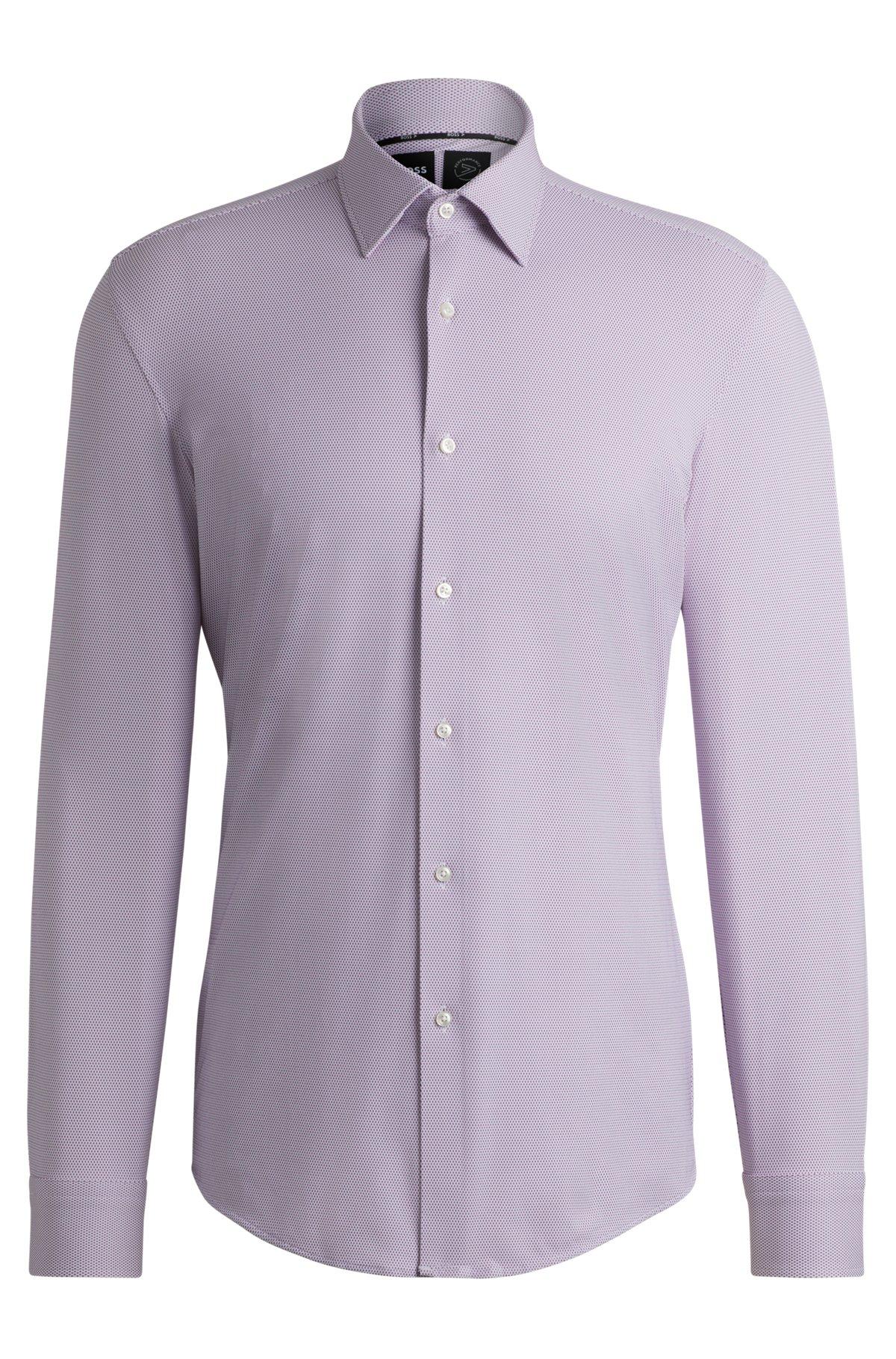 Slim-fit shirt in performance-stretch structured fabric Product Image