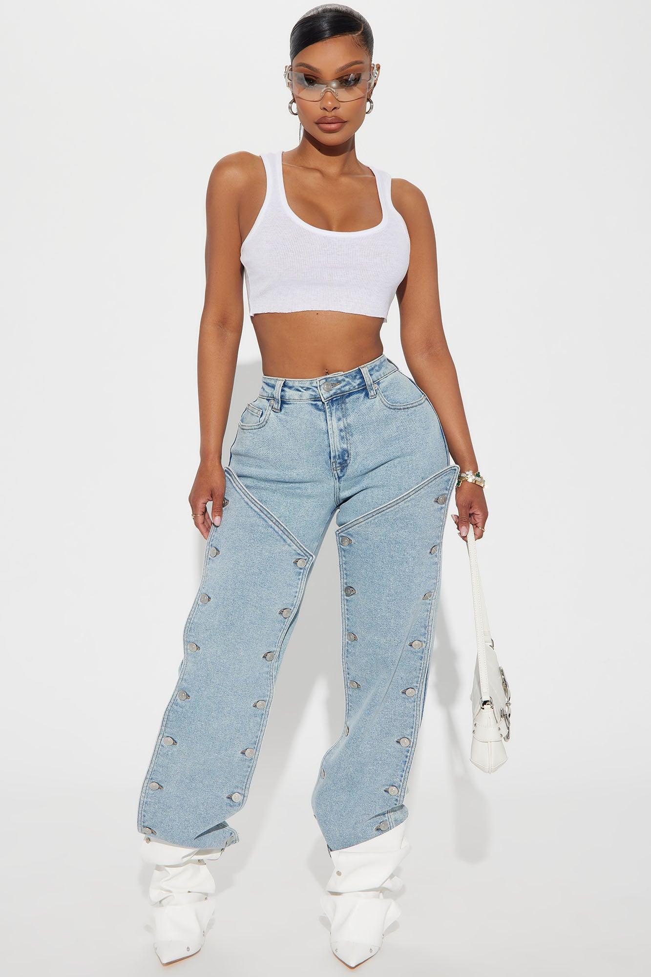 Sticking With It Stretch Straight Leg Jeans - Light Wash Product Image