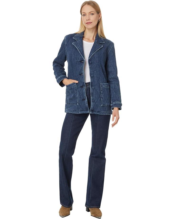 Light Wash Denim Trucker Vest w/ Faux Sherpa Detail in Snow Bank Product Image