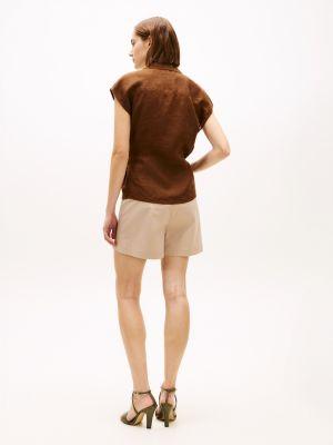 Sleeveless Linen Wrap Top Product Image