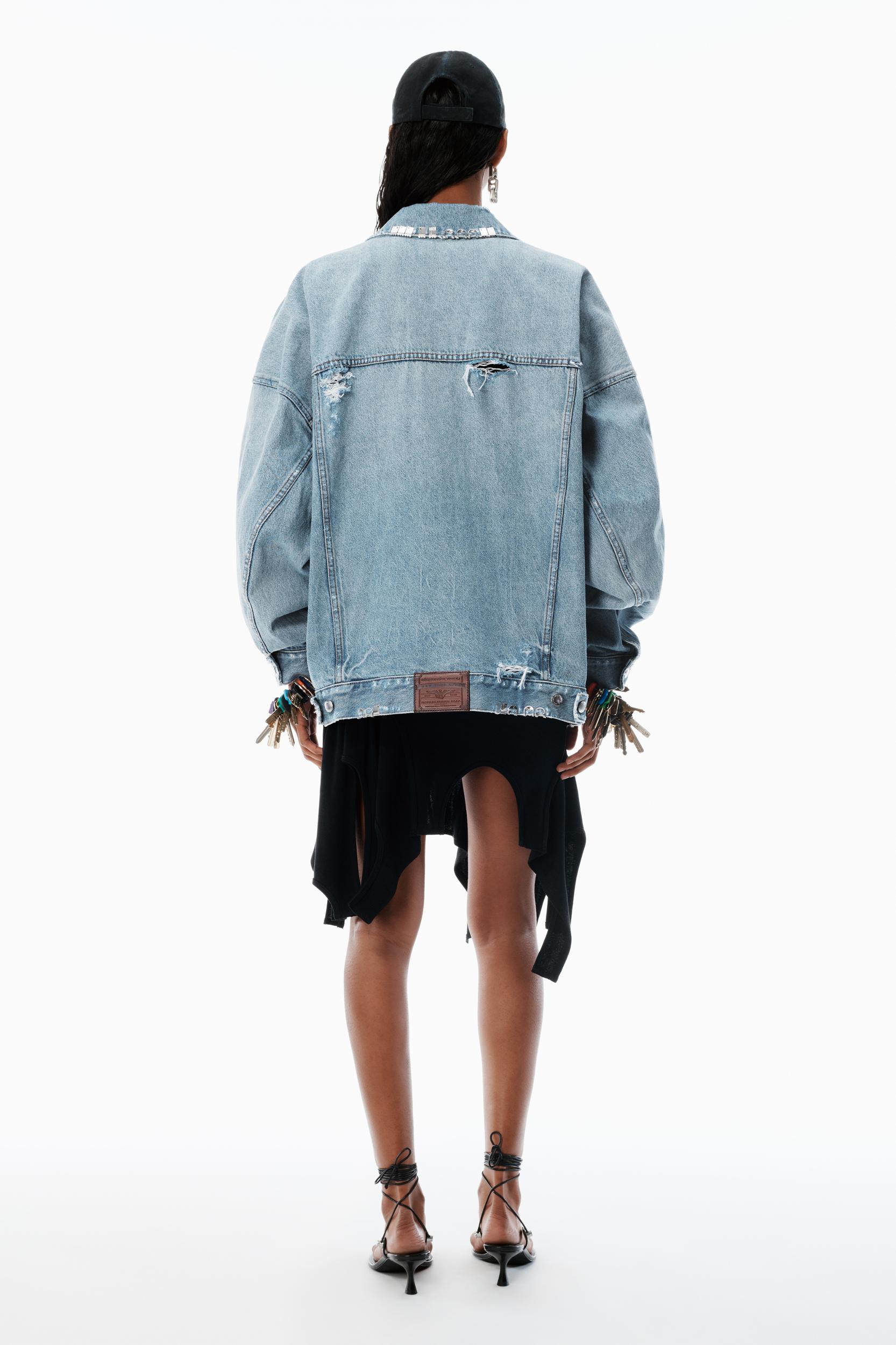 Blue Oversized Trucker Jacket  Product Image