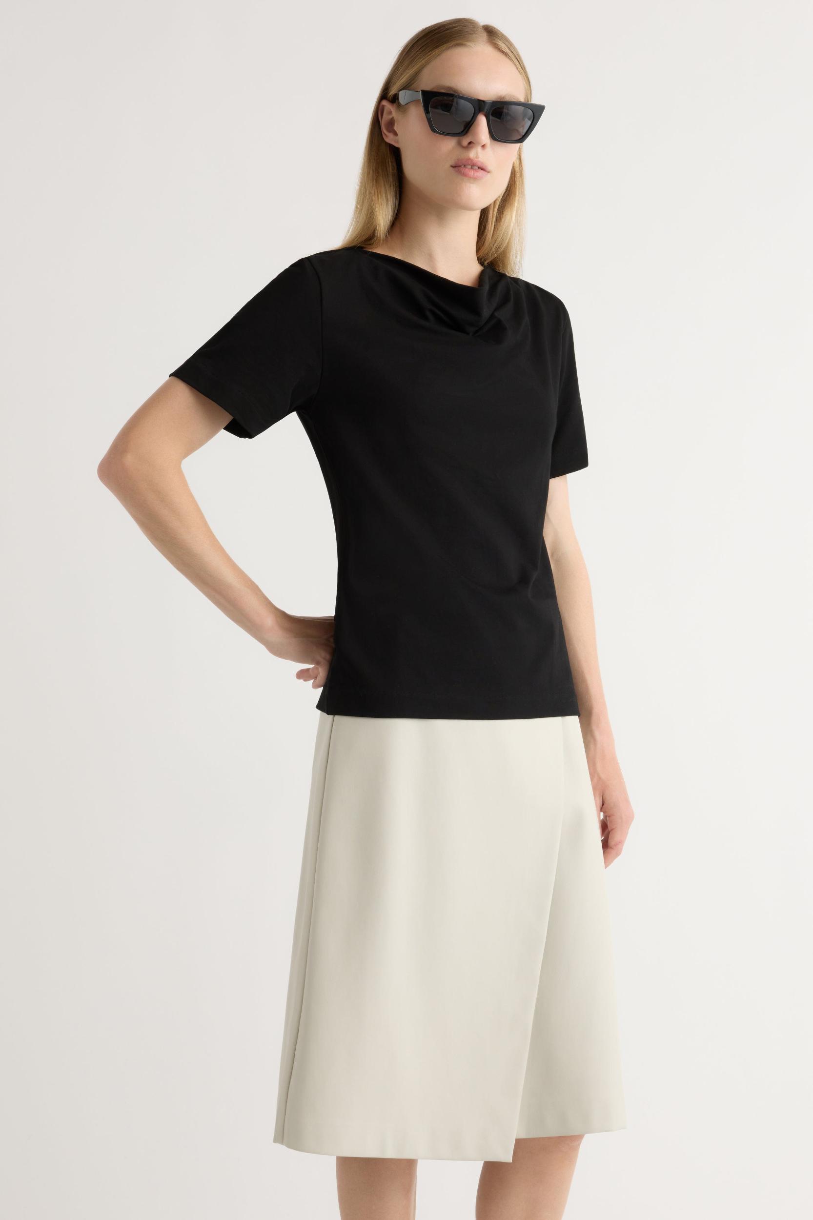 Alba Asymmetric Vegan Leather Skirt Product Image
