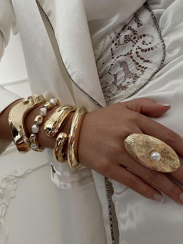 Geometric Solid Color Rings Accessories Product Image