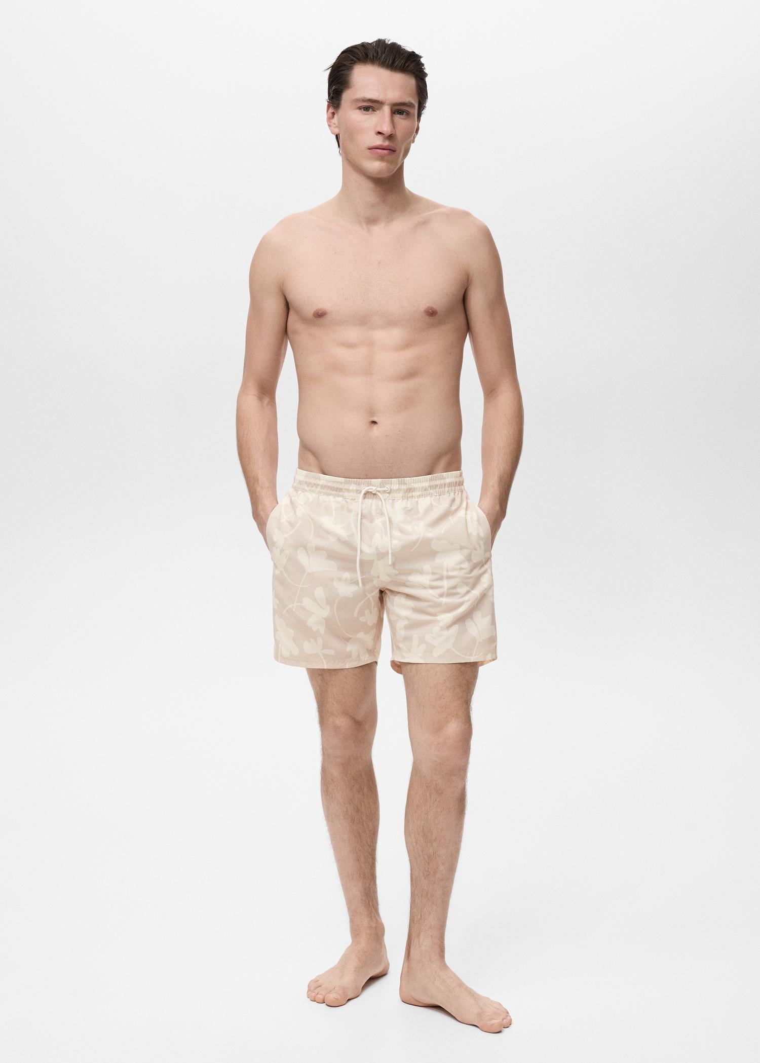 Floral print swimsuit - Men | MANGO USA Product Image