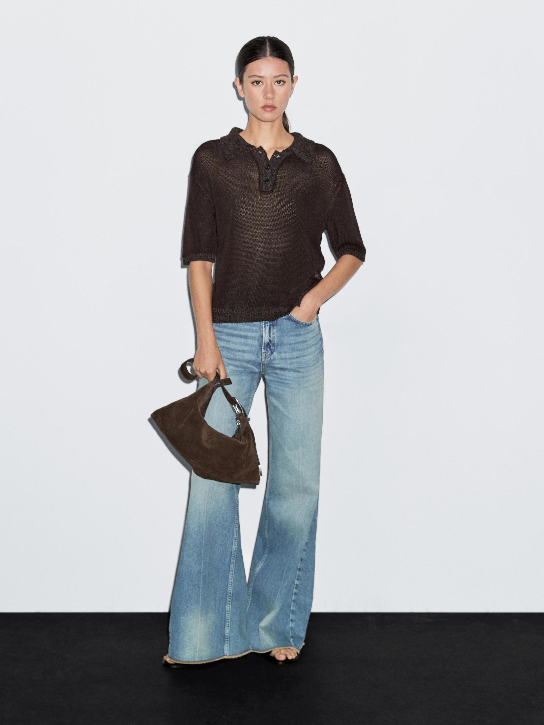 Polo sweater with contrast collar Product Image