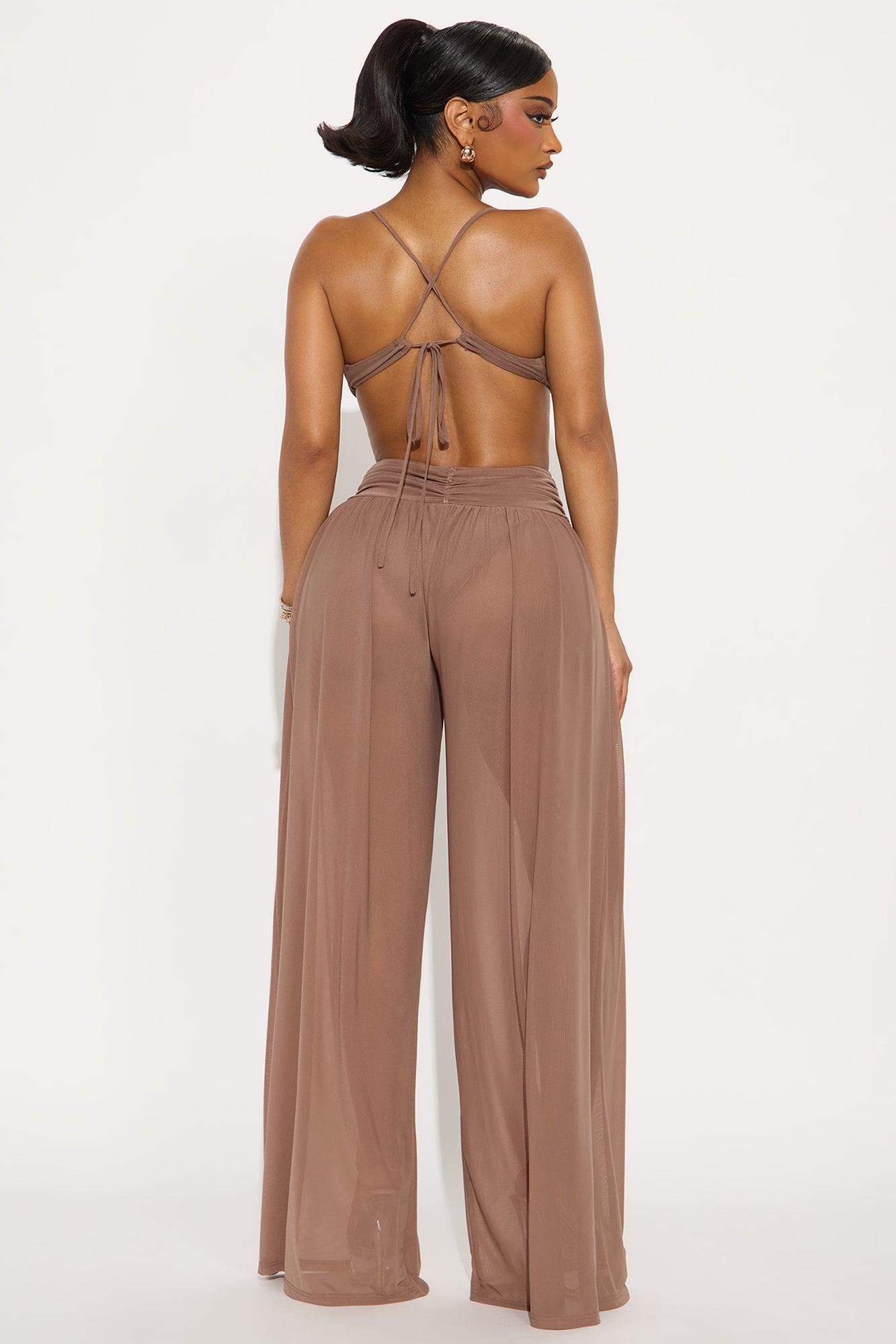 Jolie Mesh Jumpsuit - Mocha Female Product Image