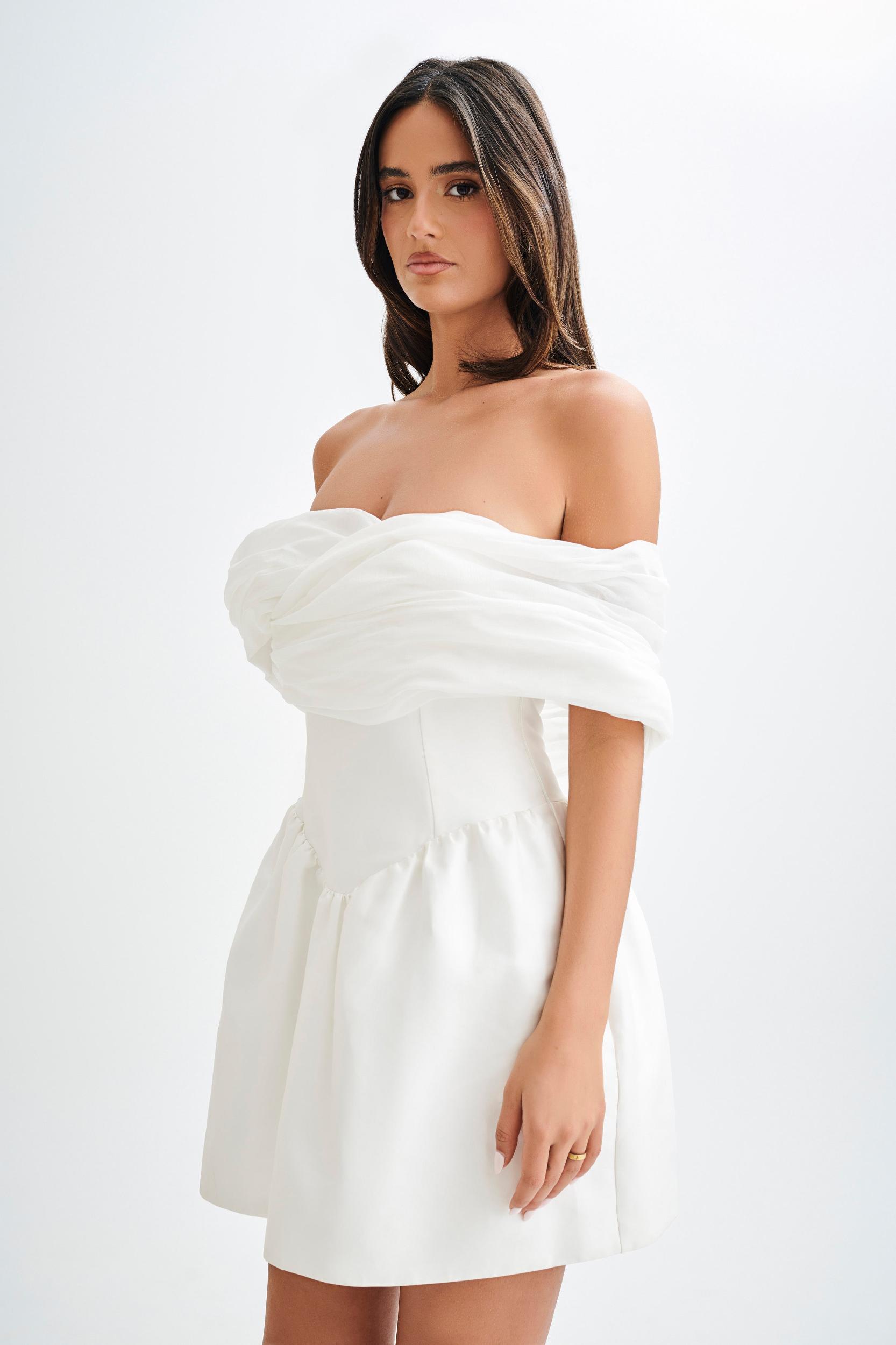 Tessa Structured Mini Dress - White Product Image