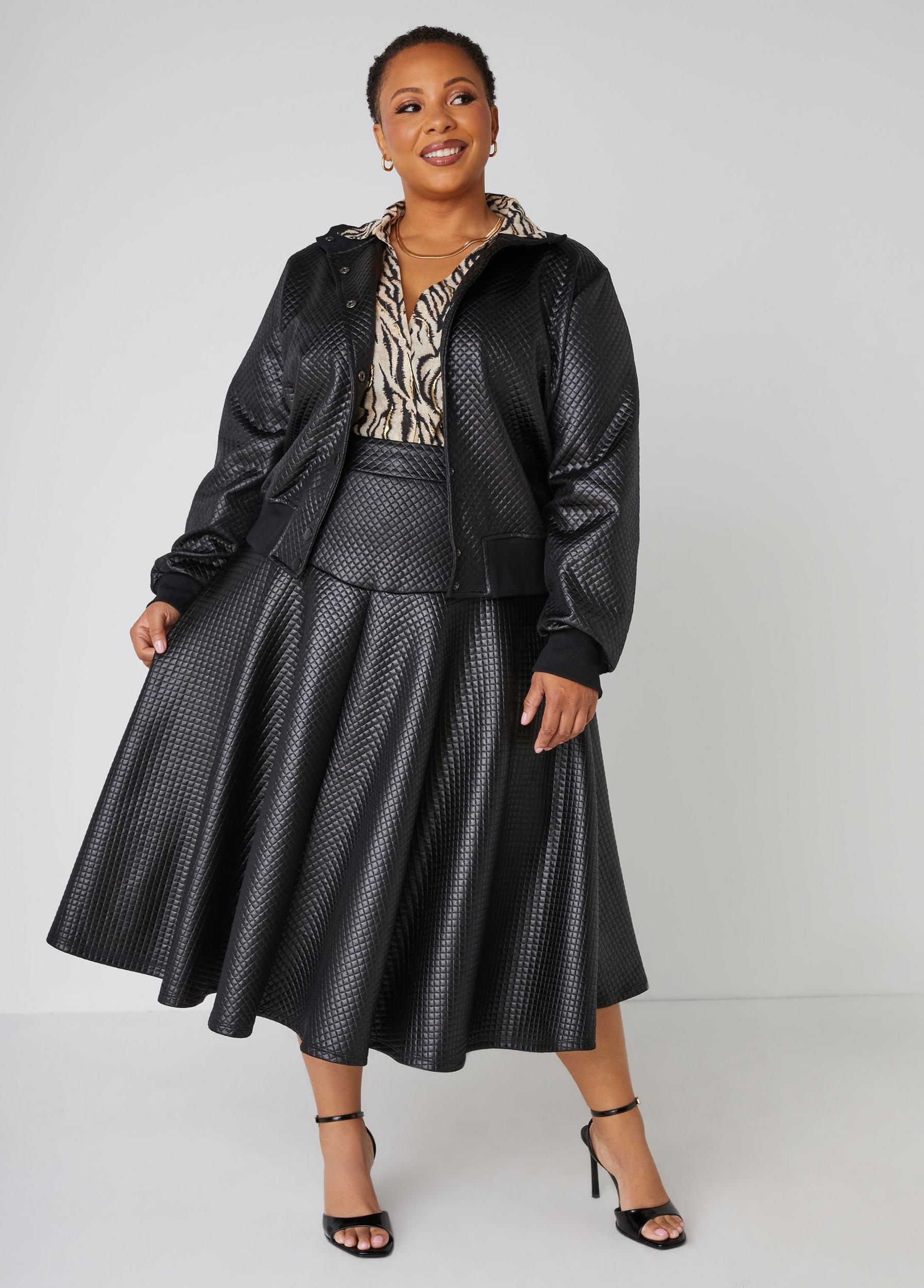 Quilted A Line Midaxi Skirt Product Image