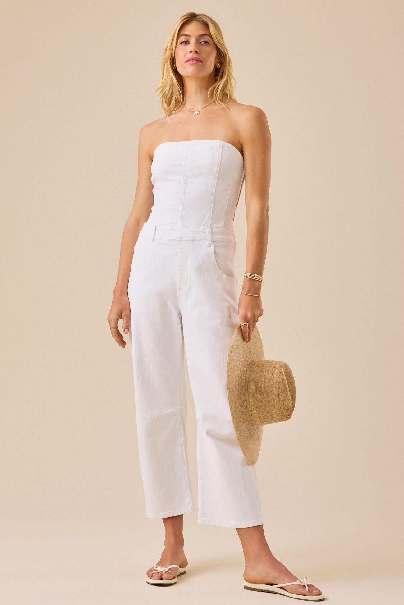 Hennley Strapless Denim Jumpsuit Product Image