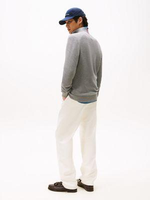 Textured Stitch Zip Mockneck Cardigan Product Image