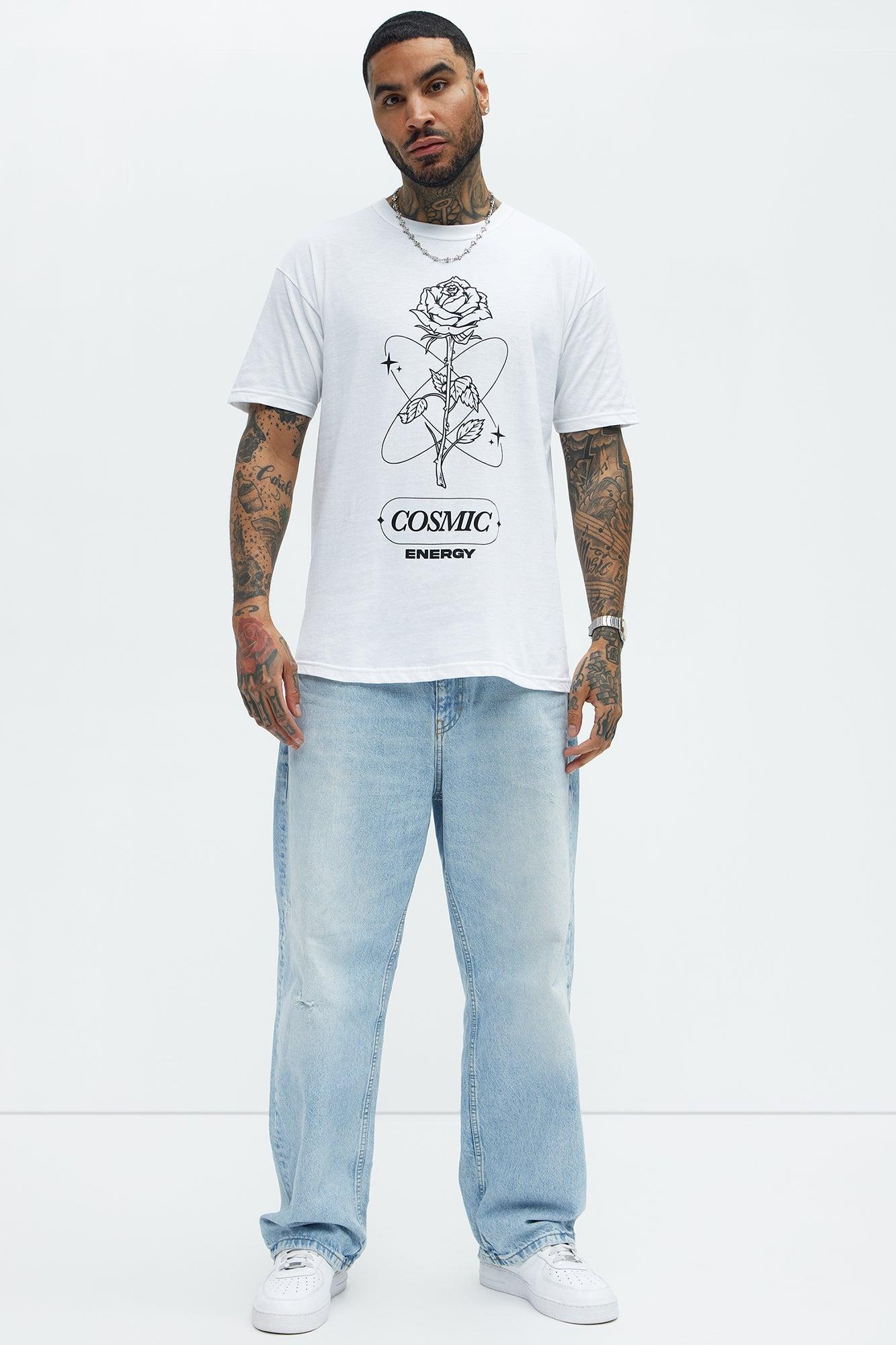 Floral Cosmic Energy Short Sleeve Tee - White Product Image