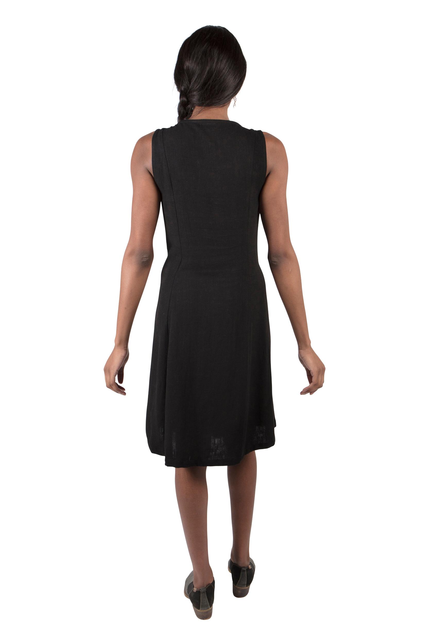 Tia Dress in Black Linen Product Image