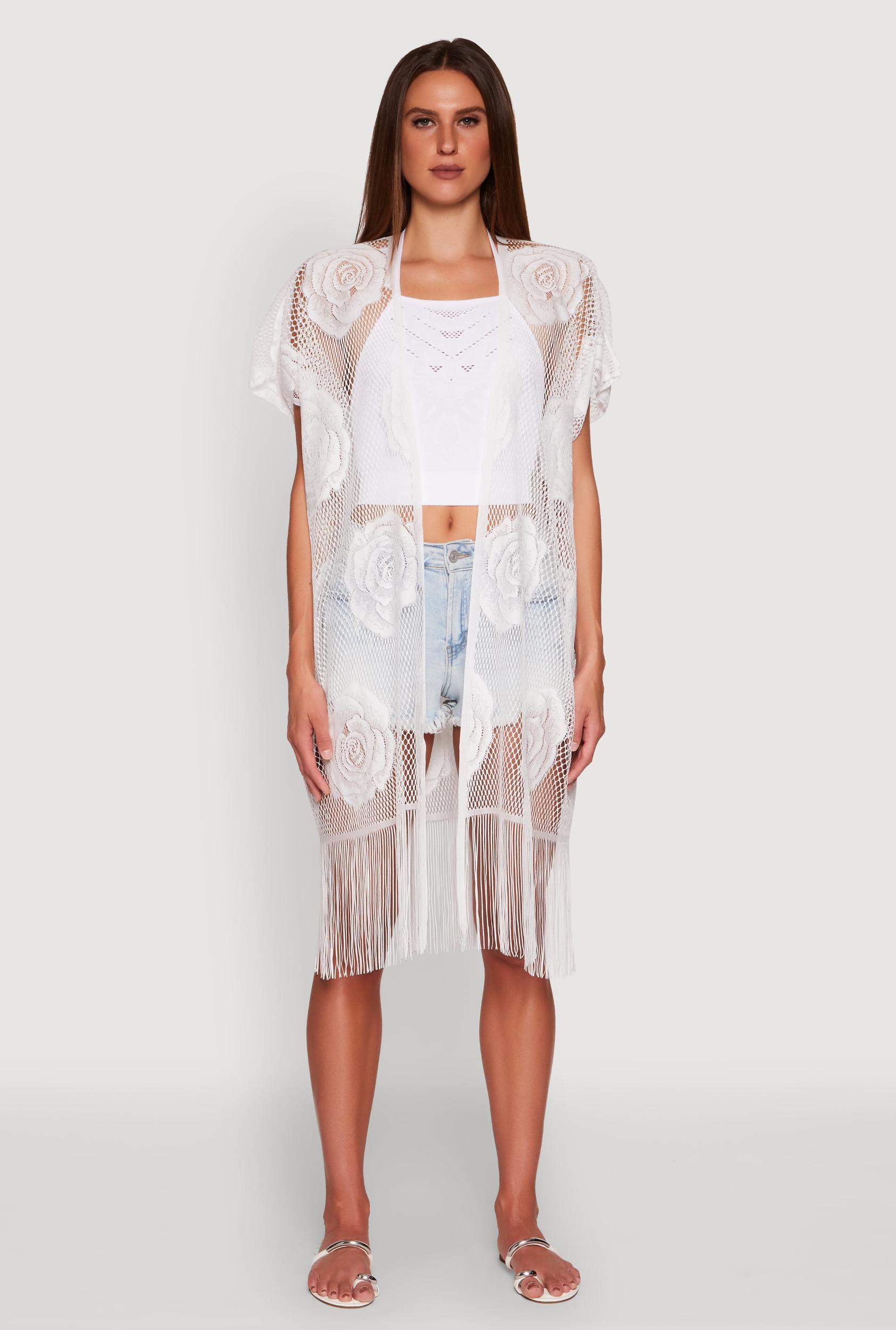 Floral Pattern Fishnet Cover Up Female Product Image