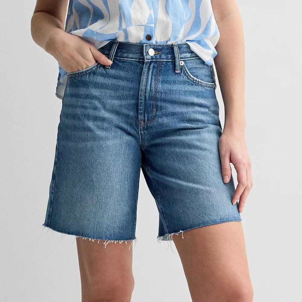 Women's Sonoma Goods For Life® Relaxed Bermuda Jean Shorts, Size: 12, Medium Blue Product Image