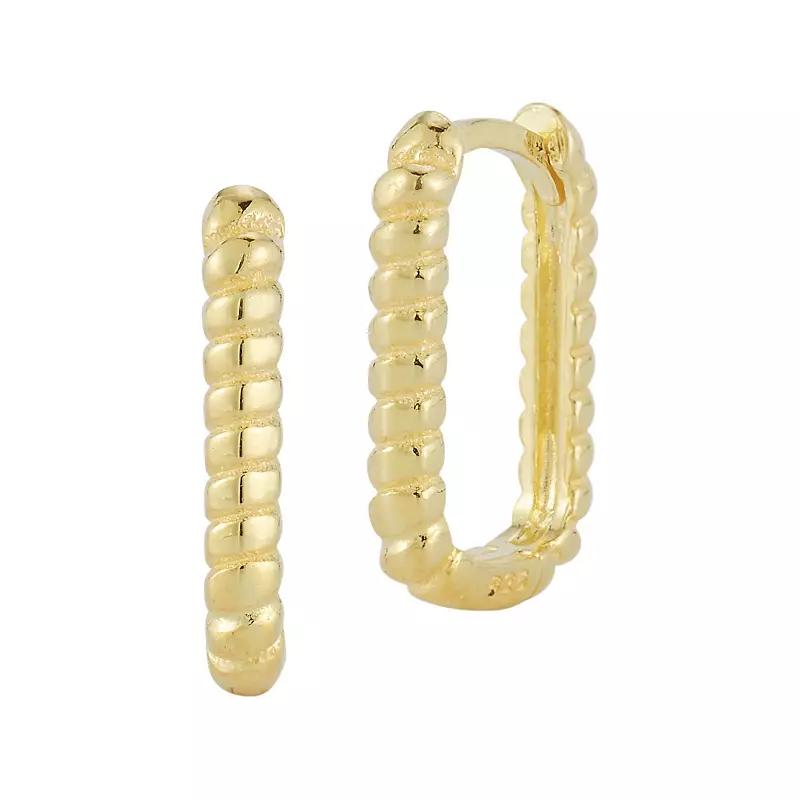Sunkissed Sterling Square Oval Twist Huggie Hoop Earrings, Women's, Gold Tone Product Image