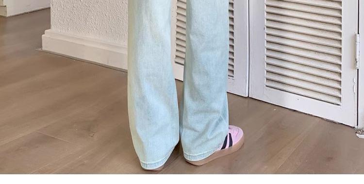 Maternity High Waist Washed Straight Leg Jeans Product Image