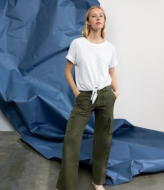 Sanctuary All Day Tie Waist Crew Neck Short Rolled Sleeve Tee Shirt Product Image