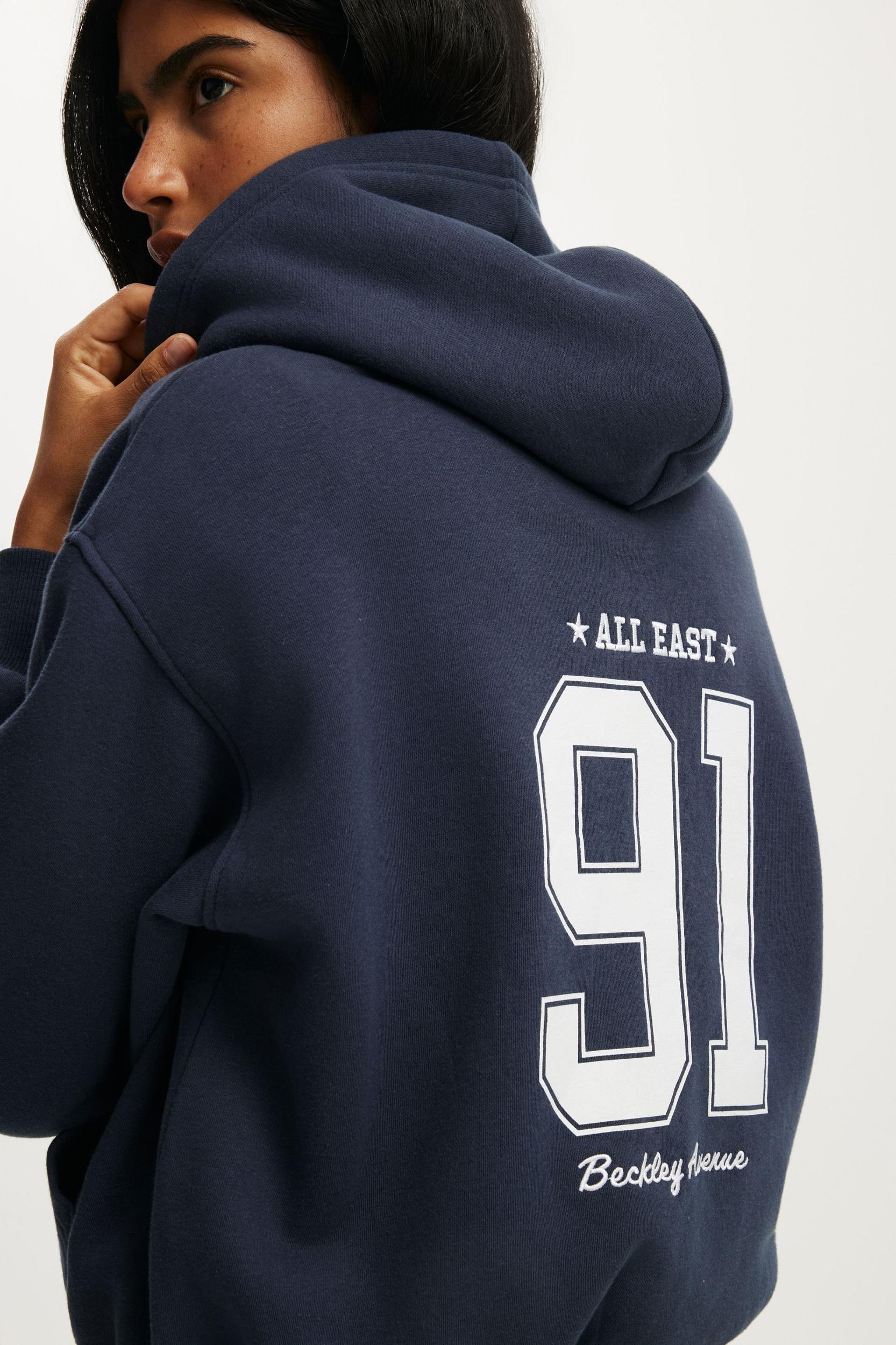 Graphic Boxy Fleece Hoodie Product Image