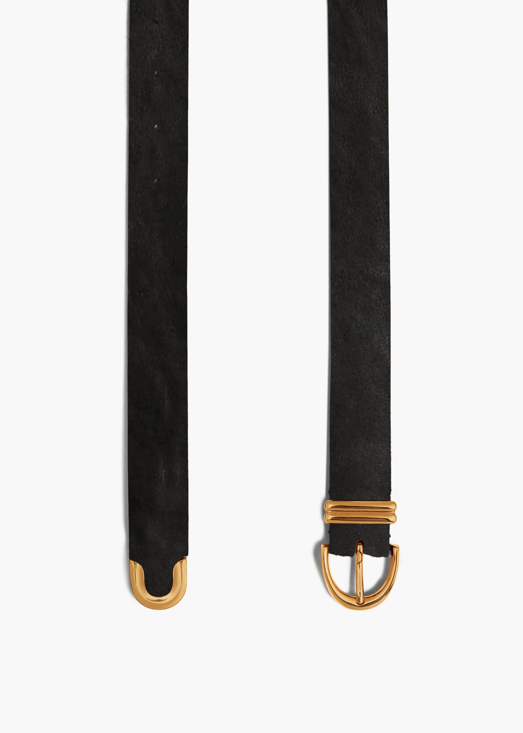 Bambi Belt in Black Leather with Gold Product Image