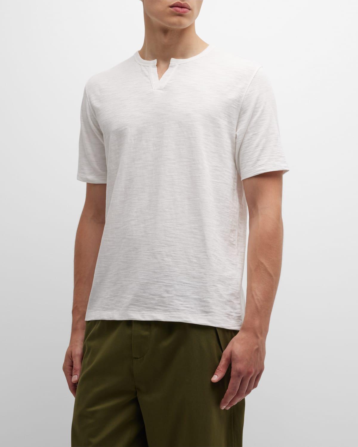 Mens Slub Cotton Split-Neck T-Shirt Vince Product Image