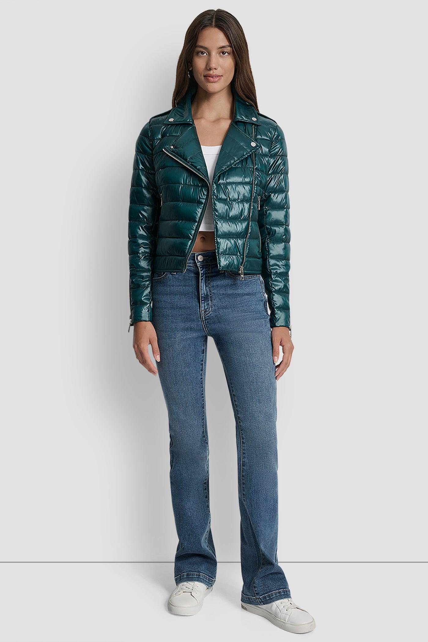 MOTO STYLE LIGHT WEIGHT PUFFER JACKET Product Image