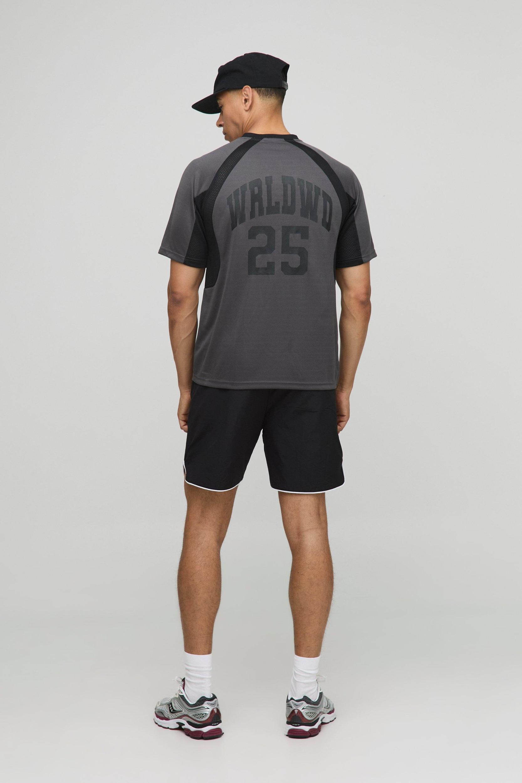 Elasticated Waist Relaxed Crinkle Nylon Pipped Shorts | boohooMAN USA Product Image