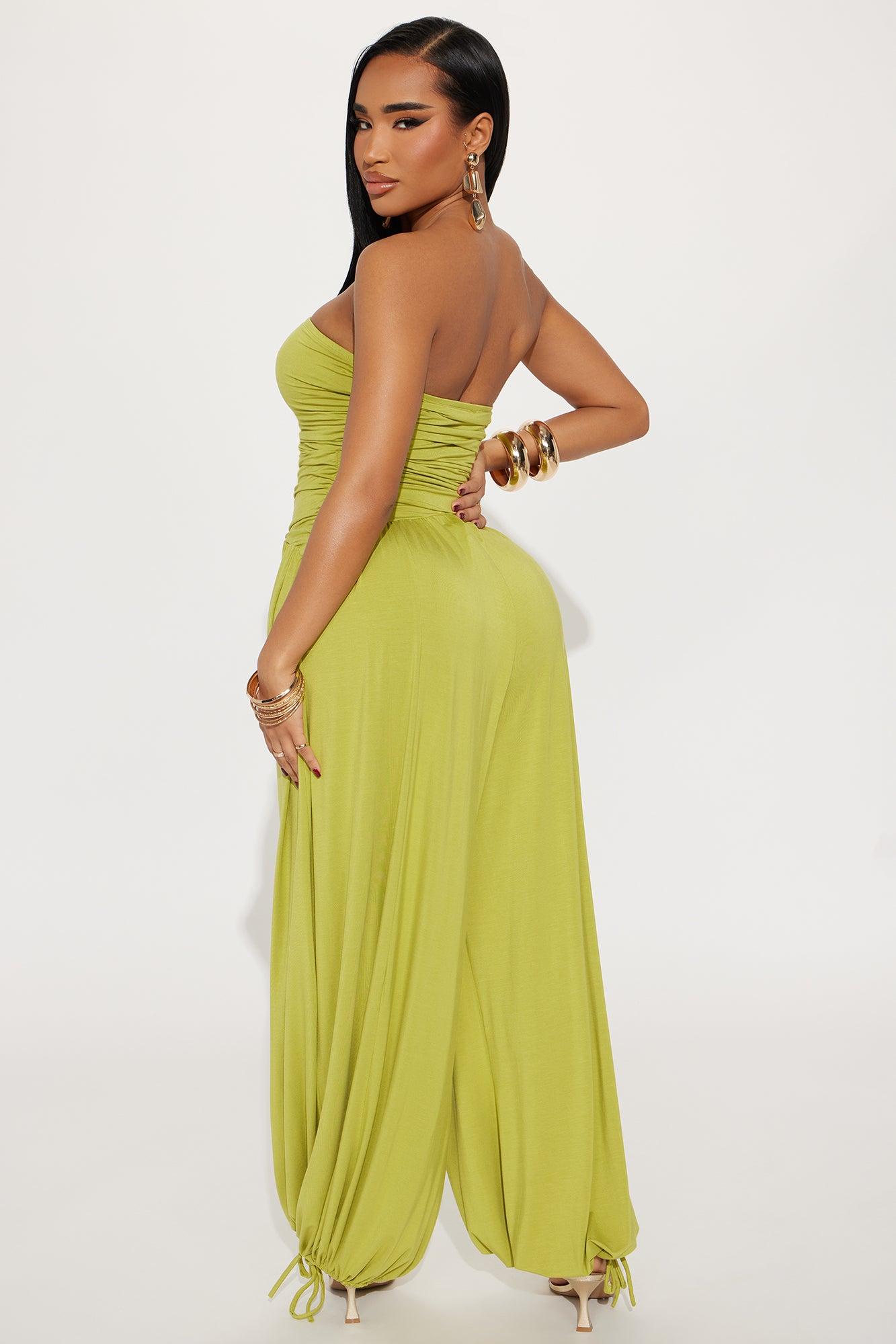 Hammock Daydreams Jumpsuit - Chartreuse Product Image