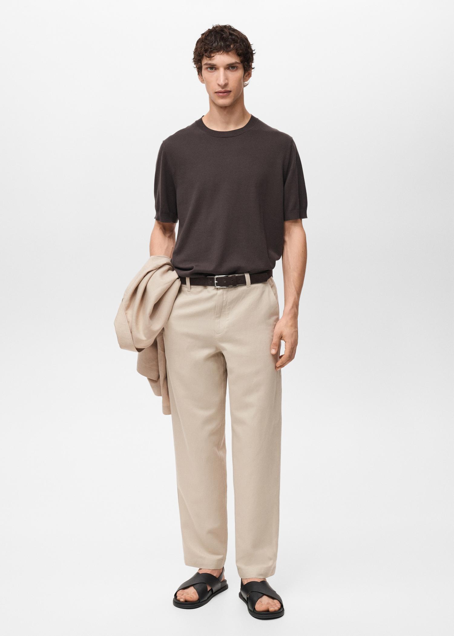 Regular-fit linen pants - Men | MANGO USA Product Image