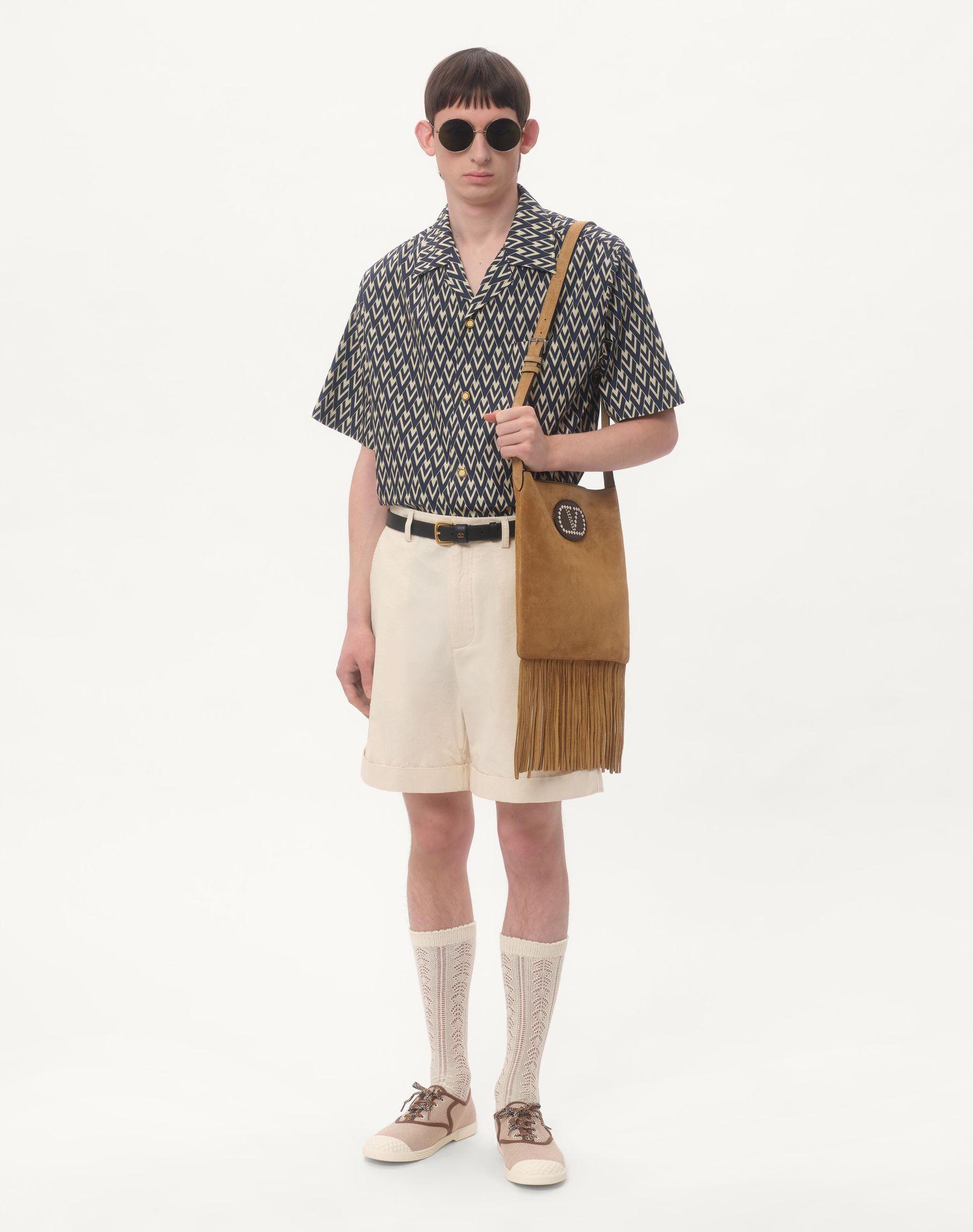 Cotton Popeline Bowling Shirt With Toute La V Print Product Image