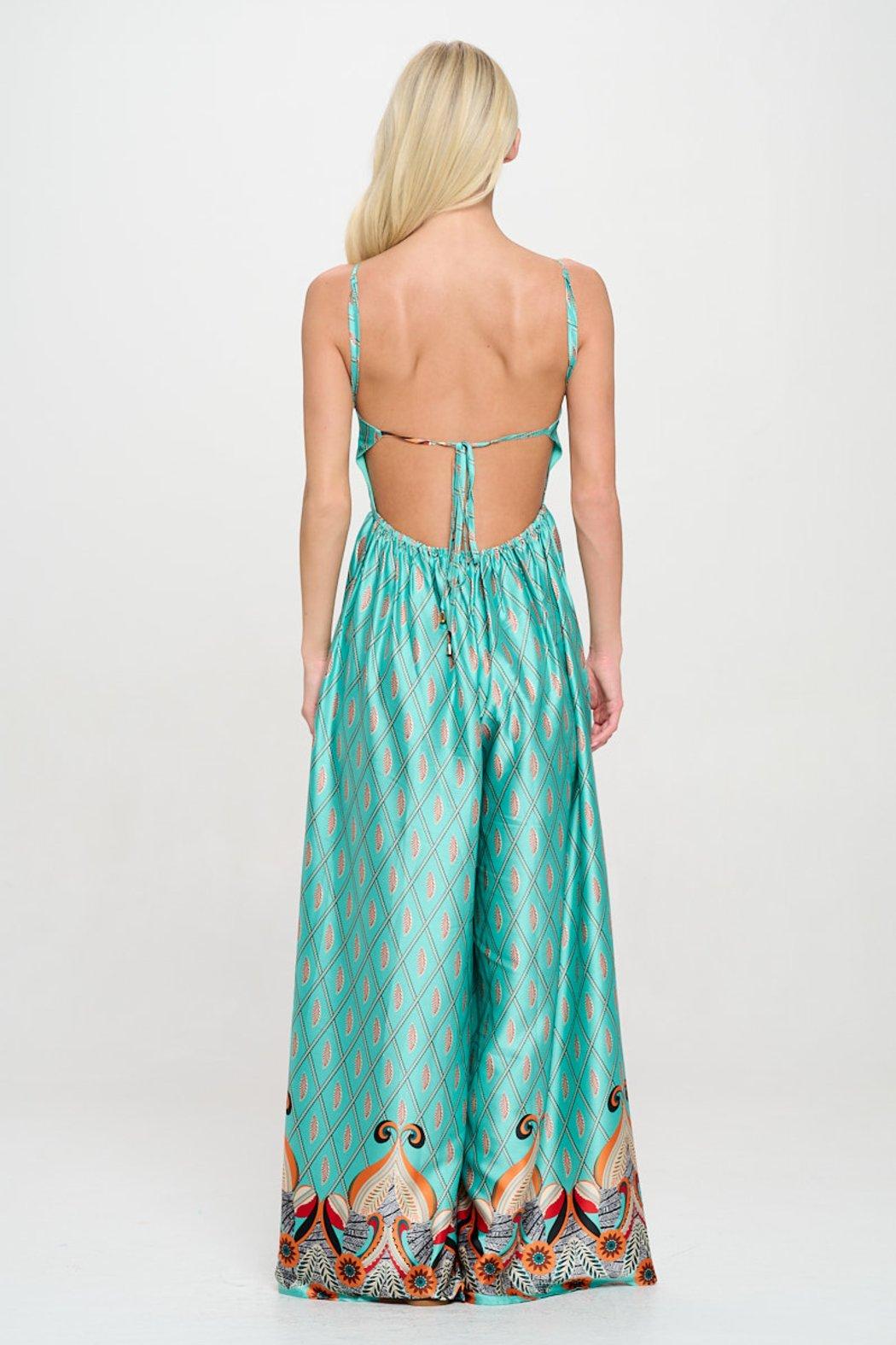 Feather Teal Jumpsuit Product Image
