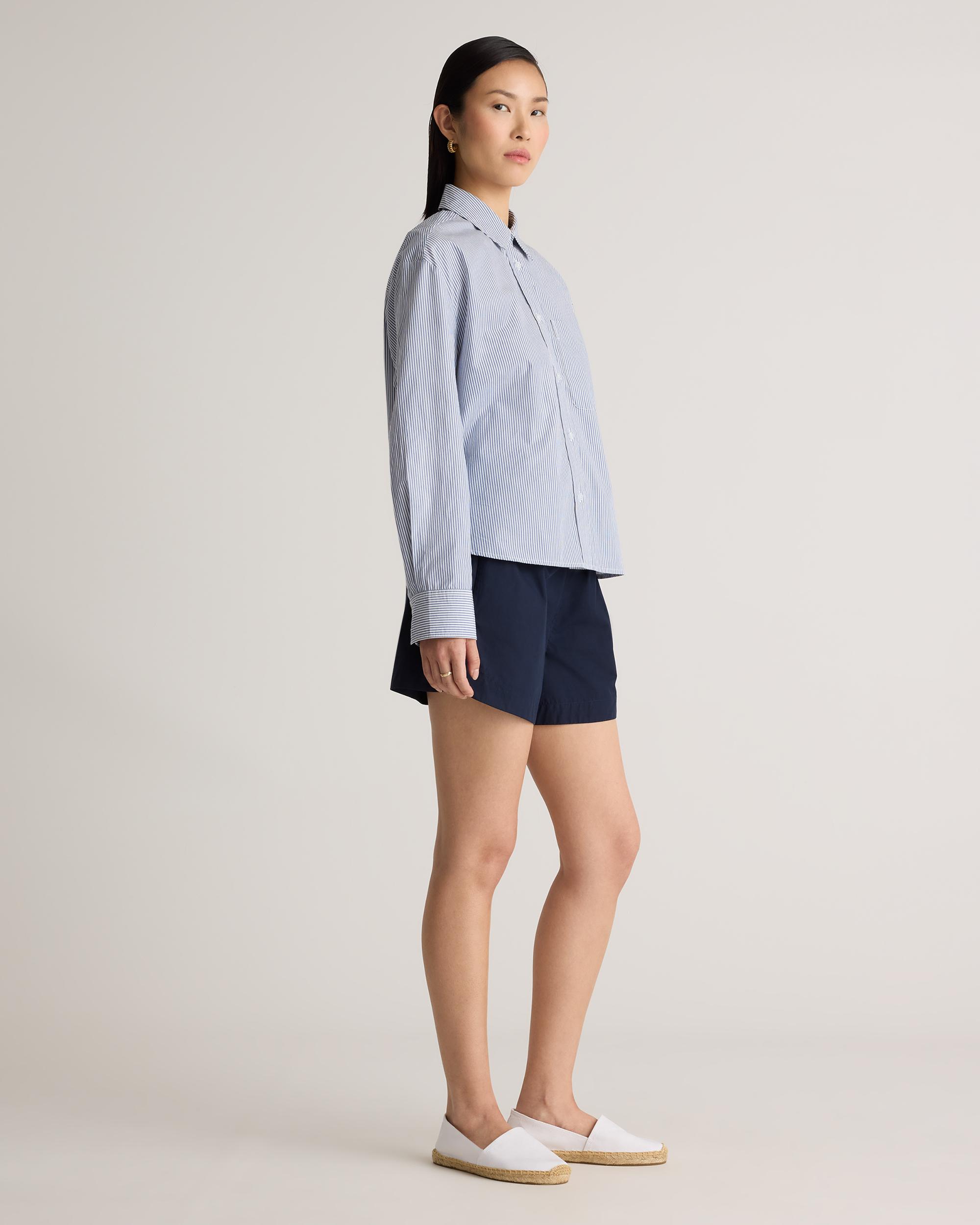 Quince | Women's Poplin Cropped Long Sleeve Shirt Organic Cotton Product Image