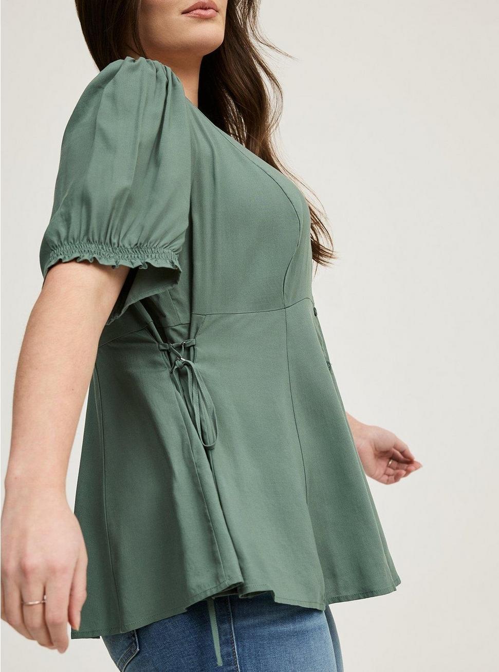 Challis Side Tie Short Sleeve Top Product Image