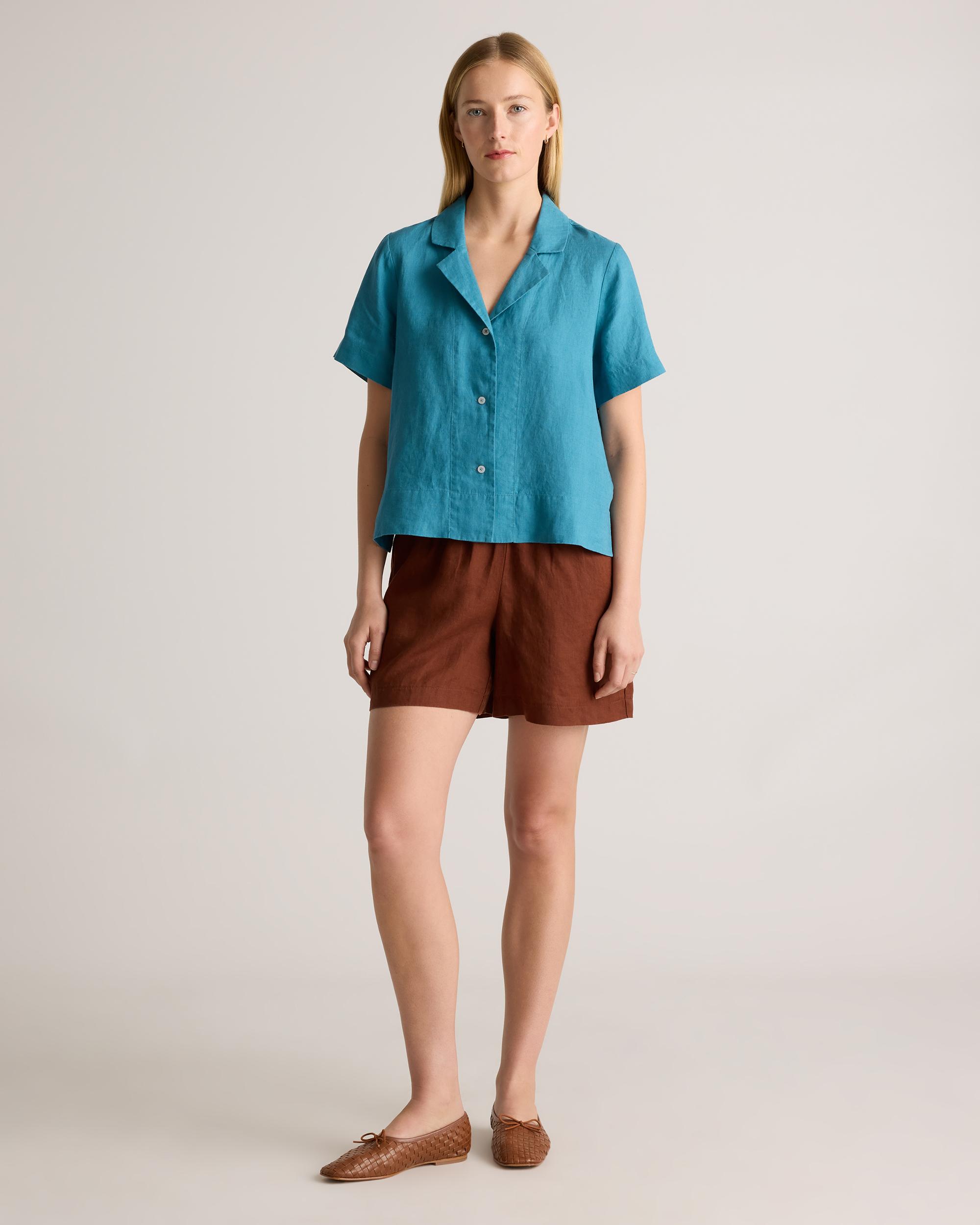 Quince | Women's 100% European Linen Short Sleeve Shirt Size XL Product Image