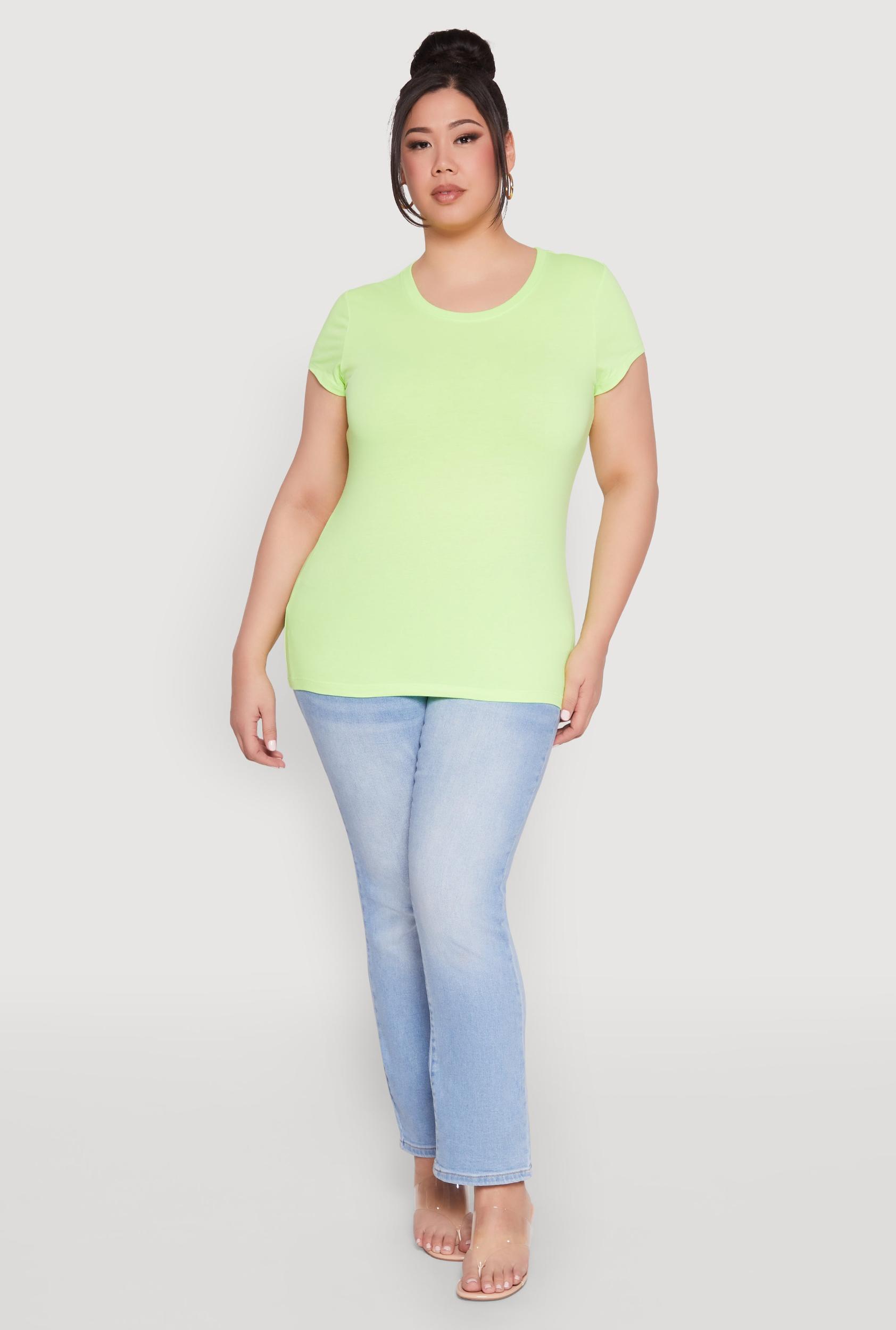 Womens Plus Size Basic Crew Neck Tee Product Image
