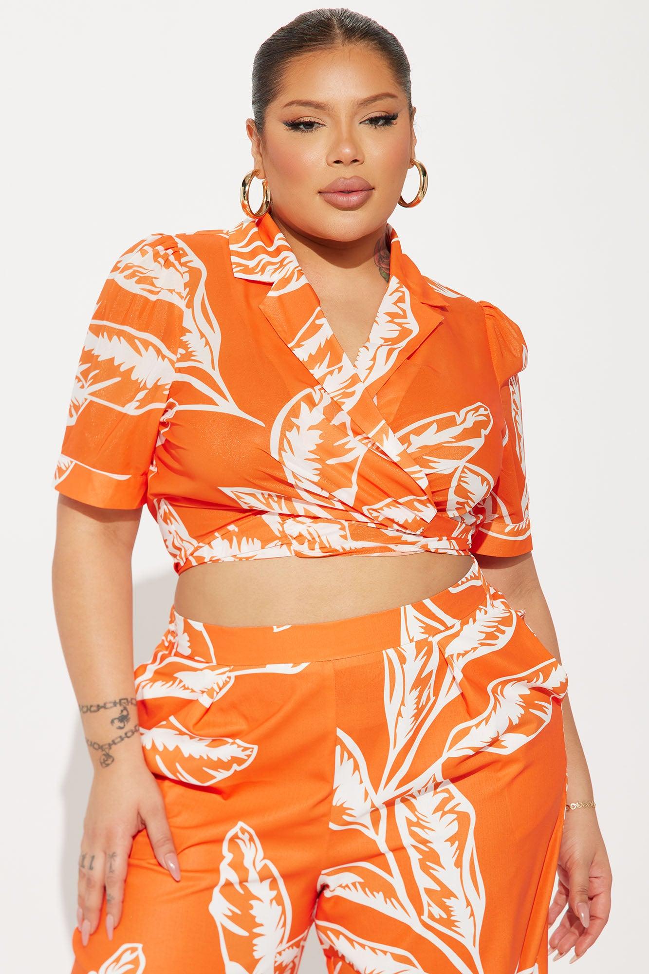 Tropical Vibes Pant Set - Orange Product Image