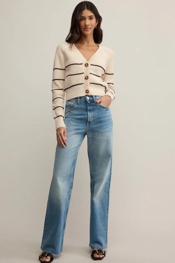 Stefi Cropped Stripe Cardigan Product Image