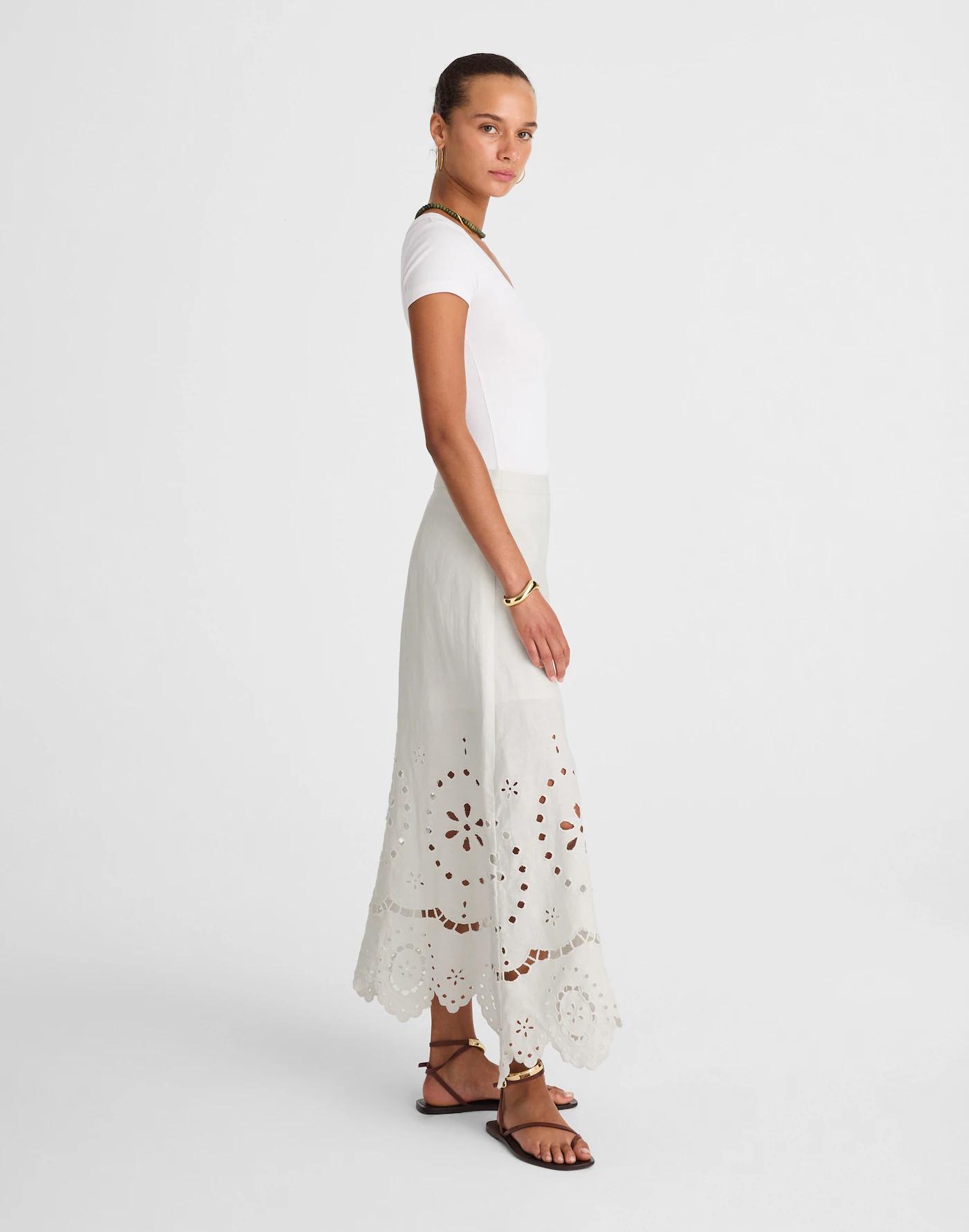 Eyelet-Embroidered Maxi Skirt Product Image