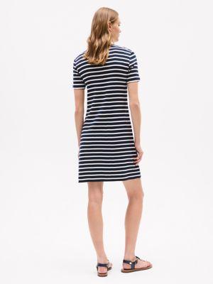 Slim Fit Stripe Short-Sleeve Dress Product Image
