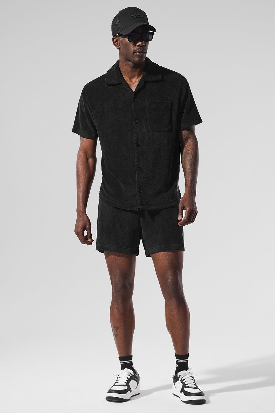 Coastal Terry Button Up - Black Product Image