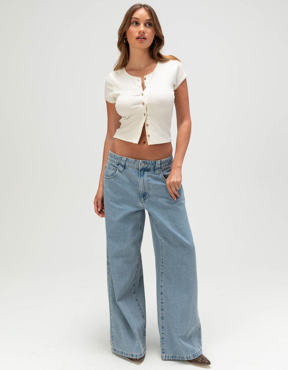 WEST OF MELROSE Button Front Womens Top - CREAM Product Image