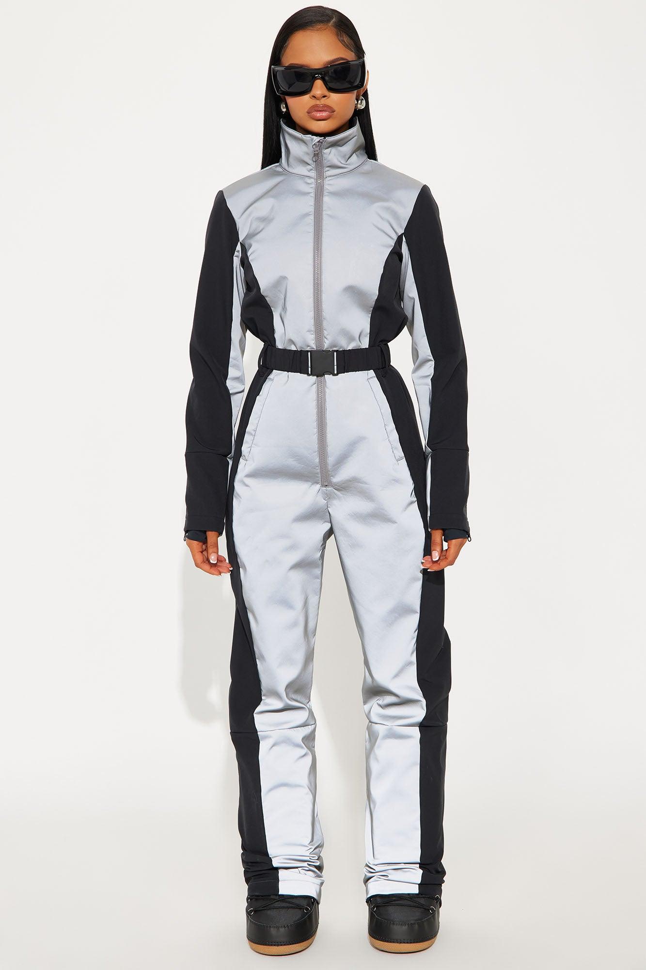 Winter Sports Reflective Ski Jumpsuit - Black Product Image