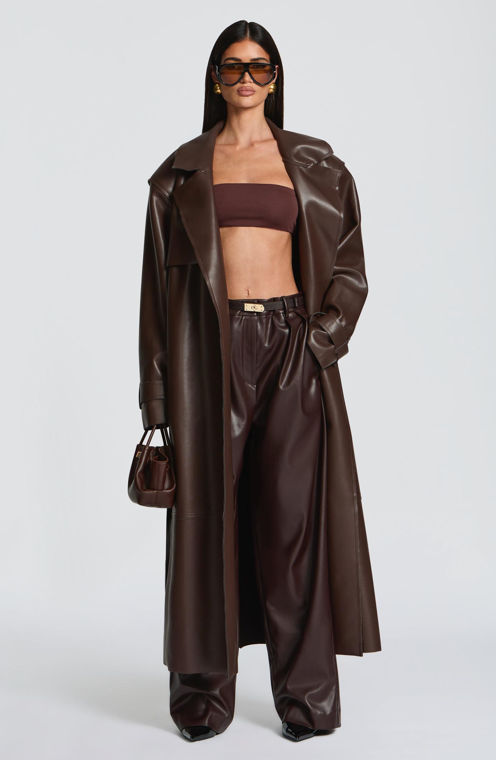 Bridget Trench Coat - Plum Brown Product Image