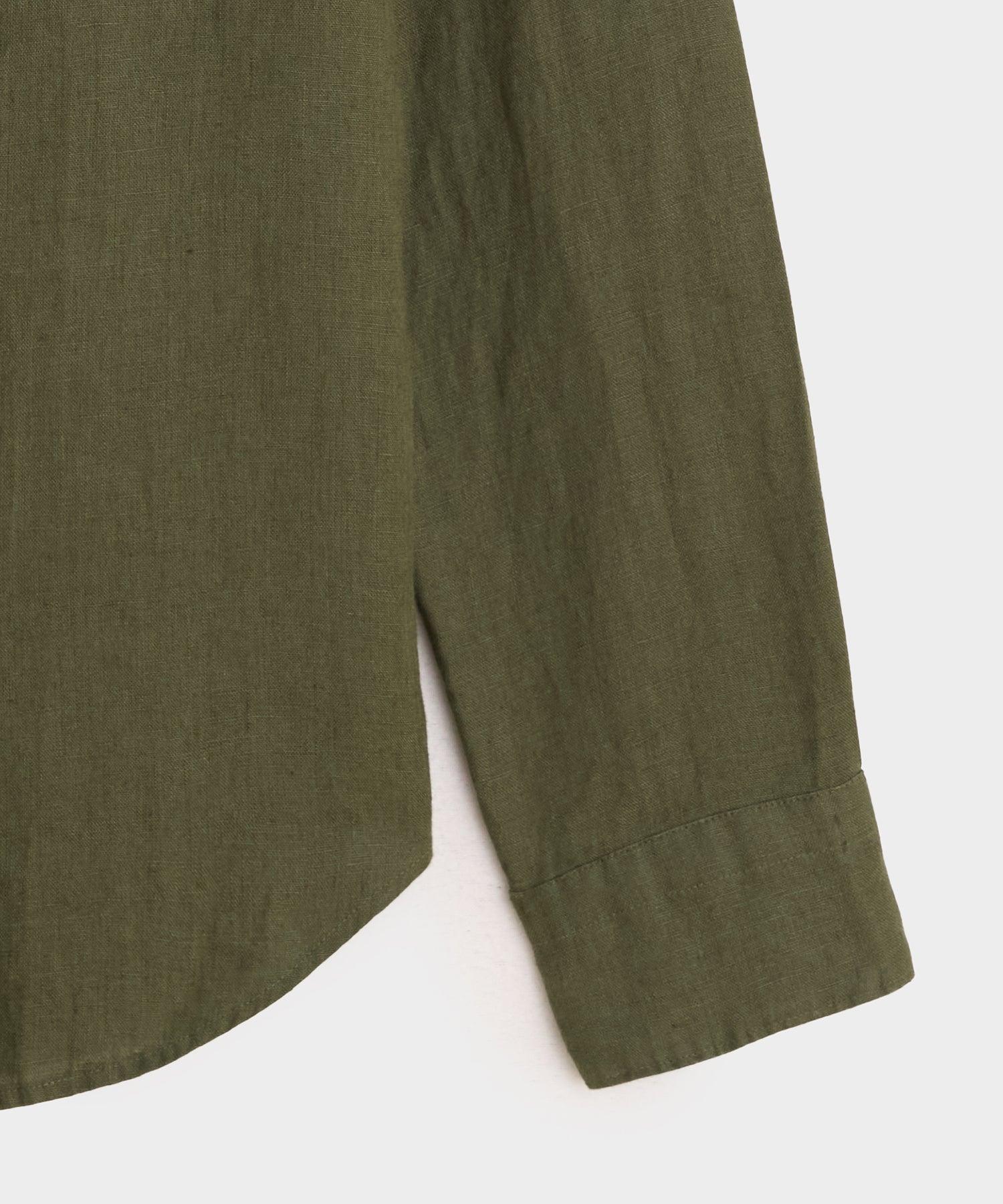 Slim Sea Soft Irish Linen Point Collar Shirt Product Image